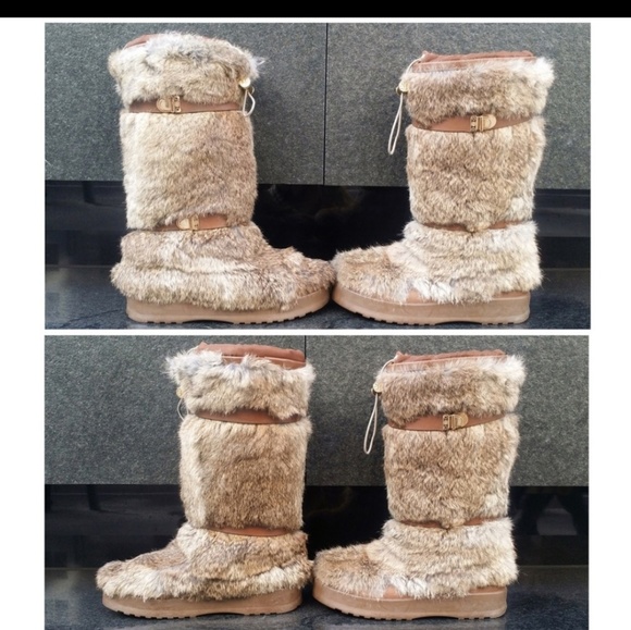 Tory Burch rabbit fur winter boots - Picture 2 of 7